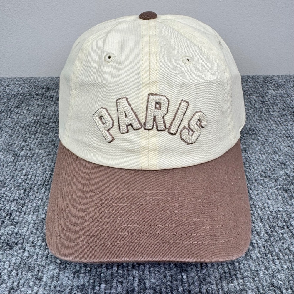 Paris City Hat American‎ Needle Cream Brown Two Tone Arch Logo Snapback Cap